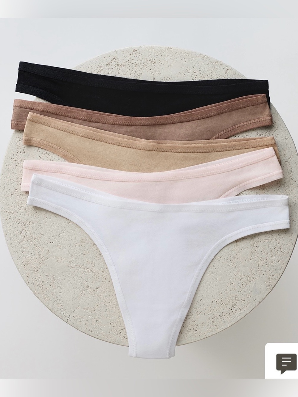Pact Organic Everyday Classic Fit Thong 5-pack - Core Edit